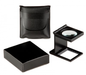 Fadenz�hler Metall Bikonvex Glaslinse